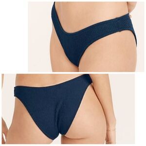 J. CREW RE-IMAGINED Textured Curved Waist Cheeky Bikini Bottom